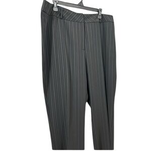 CASLON Dress Pants Black Pinstripes Straight Leg Academia Business Preppy 16W